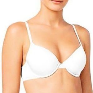 NWT Calvin Klein Push Up Padded Plunge Basic Bra White 36A